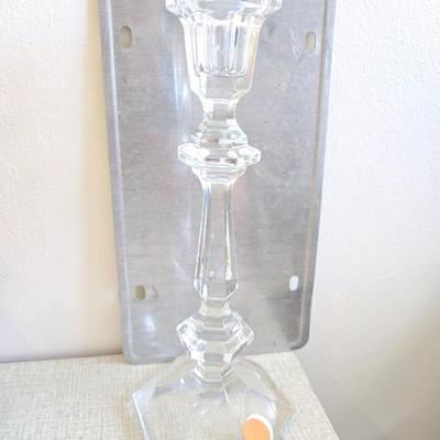 Clear glass candle stick