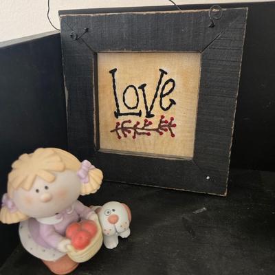 Love sign and girl figure