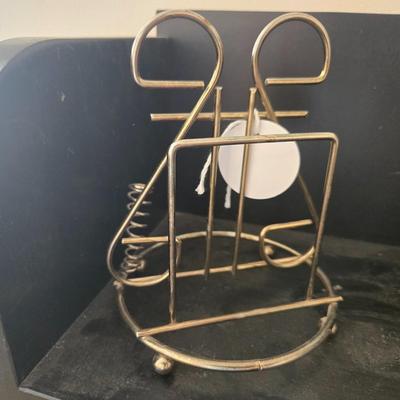 Metal mail and pen holder