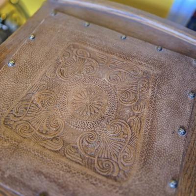 Leather and wood vintage chair