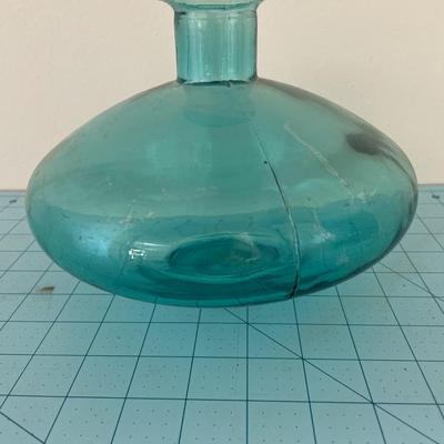 Blue glass vase