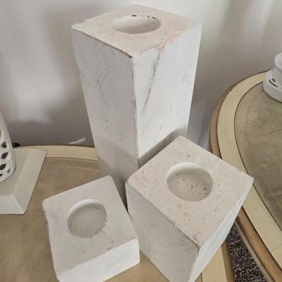 Wood candle holder