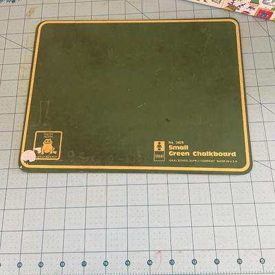 Chalk board and puzzle