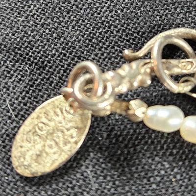 Seed Pearl and Sterling Necklace/Locket