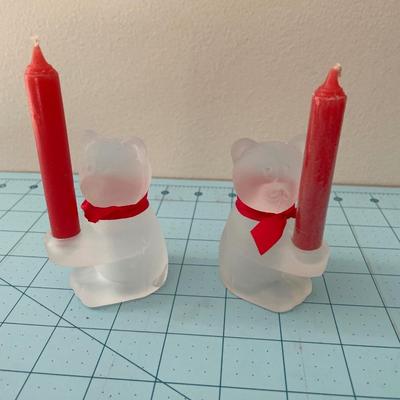 2 Bear candle stick holders