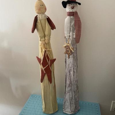 Sale Photo Thumbnail #553: 34” snowman and Angel made of cloth