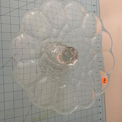 Glass cake stand and bowl