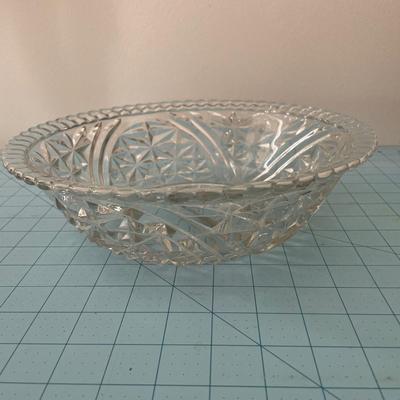 Glass cake stand and bowl