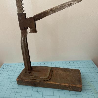 Sale Photo Thumbnail #642: Bottle cap press, chain, Apple basket