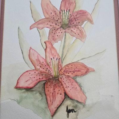 Gold frame with flower art