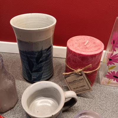 CANDLES, TABLE RUNNER, NAPKIN RINGS, CLAY PIECES AND MORE