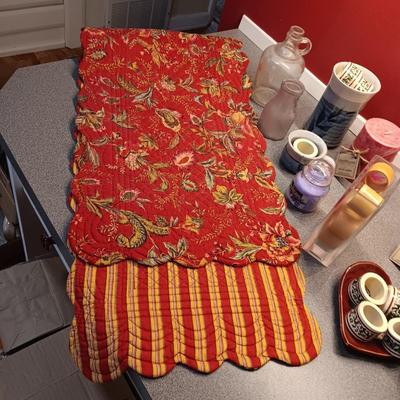 CANDLES, TABLE RUNNER, NAPKIN RINGS, CLAY PIECES AND MORE