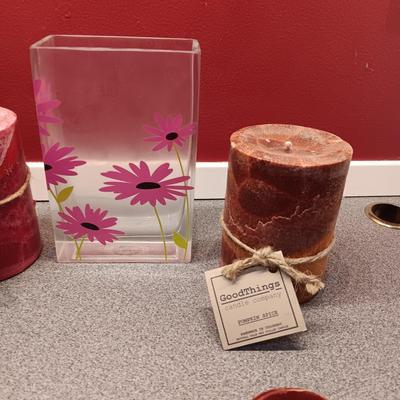 CANDLES, TABLE RUNNER, NAPKIN RINGS, CLAY PIECES AND MORE