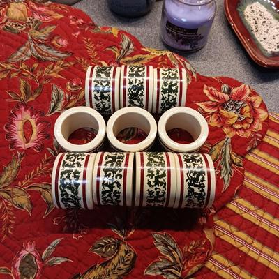 CANDLES, TABLE RUNNER, NAPKIN RINGS, CLAY PIECES AND MORE
