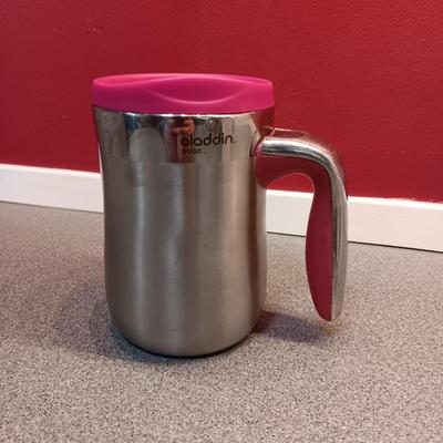 ENAMEL TEA KETTLE, STARBUCKS MUGS AND COFFEE PRESS