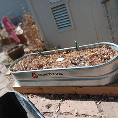 LONG, MORE SHALLOW COUNTYLINE GALVANIZED TROUGH FOR ABOVE GROUND GARDEN (Read Description)