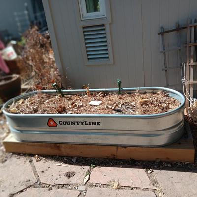 LONG, MORE SHALLOW COUNTYLINE GALVANIZED TROUGH FOR ABOVE GROUND GARDEN (Read Description)