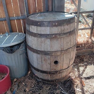 WHISKEY BARREL IN GOOD SHAPE