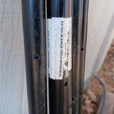 36" ROUND STEEL STAKES W/HOLES AND T-POSTS