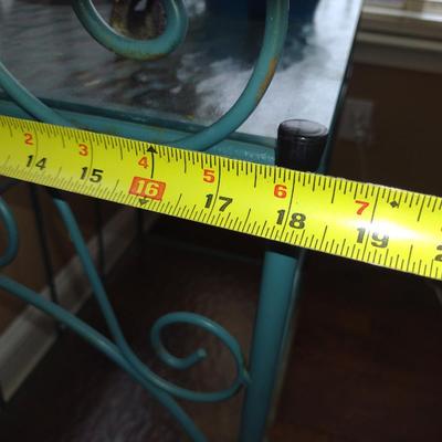 Metal Scroll Design Baker's Rack with Glass Shelves- Approx 29 1/2" Wide (No Contents Included)