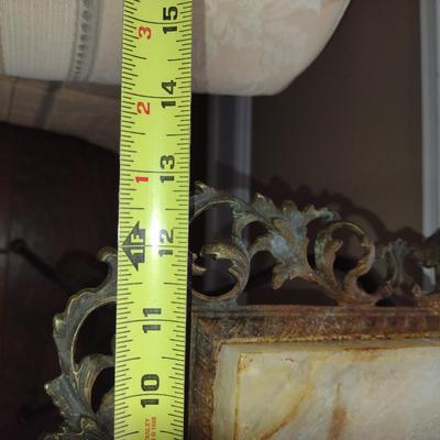 Metal Plant Stand with Stone Top- Approx 13" in Diameter