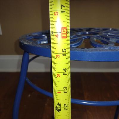 Metal Plant Stand- Approx 12" in Diameter, 15 1/4" Tall