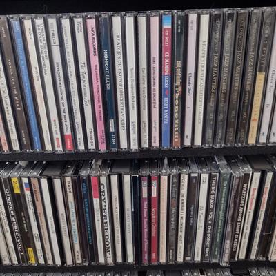 Collection of CDs with Storage Tower