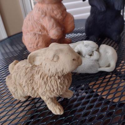 Collection of Rabbit Design Decor- Assorted Resin, Terra Cotta, and Ceramic