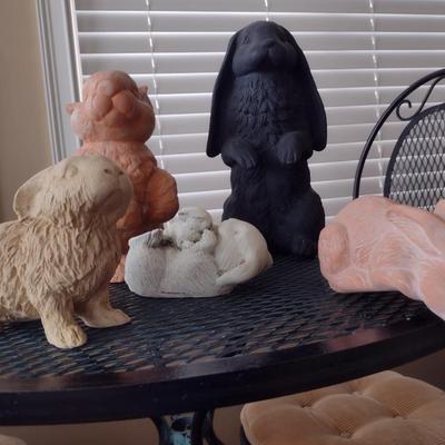 Collection of Rabbit Design Decor- Assorted Resin, Terra Cotta, and Ceramic