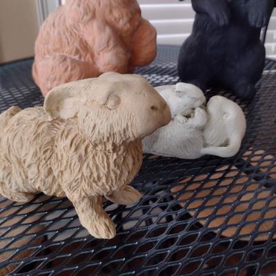 Collection of Rabbit Design Decor- Assorted Resin, Terra Cotta, and Ceramic