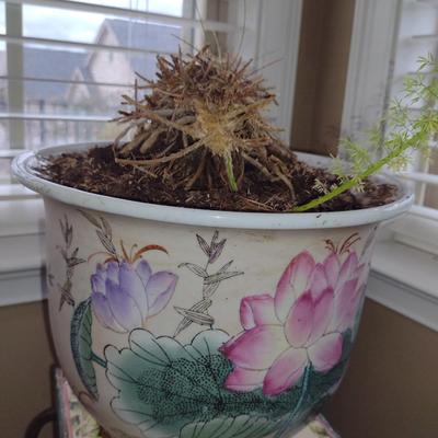Hand Painted Ceramic Planter- Approx 10 1/4" in Diameter