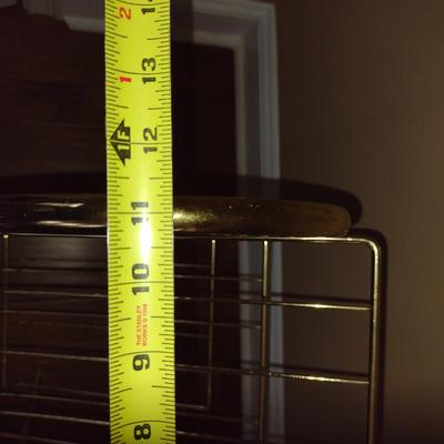 Metal Gold Tone Magazine/Book Rack- Approx 27" Tall