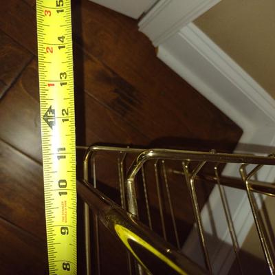 Metal Gold Tone Magazine/Book Rack- Approx 27" Tall