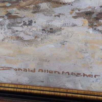 Framed Seascape Painting by Donald Allen Mosher- Approx 23 1/2" x 27 1/2"