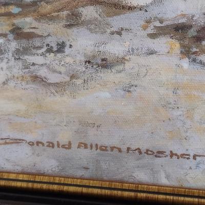 Framed Seascape Painting by Donald Allen Mosher- Approx 23 1/2" x 27 1/2"