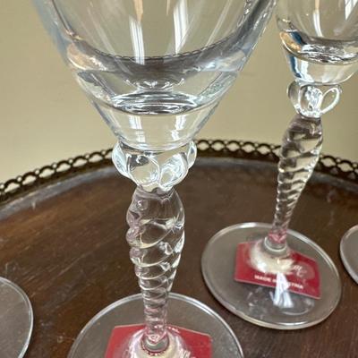 Set of 4 Gorham Crystal Flutes Pirouette