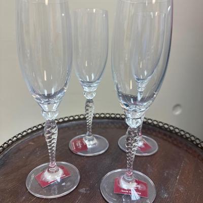Set of 4 Gorham crystal champagne glasses