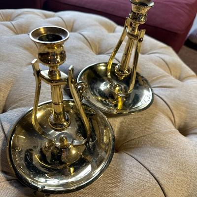 Swinging Brass candle stick holders