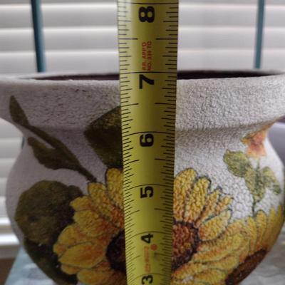 Assorted Planter Pots and Patio Decor- Assorted Ceramic, Metal, and Resin