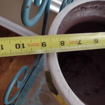 Assorted Planter Pots and Patio Decor- Assorted Ceramic, Metal, and Resin