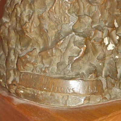 Austin Productions (1962) Ceramic Figurine of 'The Thinker' on Wood Base- Approx 16" Tall