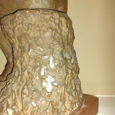 Austin Productions (1962) Ceramic Figurine of 'The Thinker' on Wood Base- Approx 16" Tall