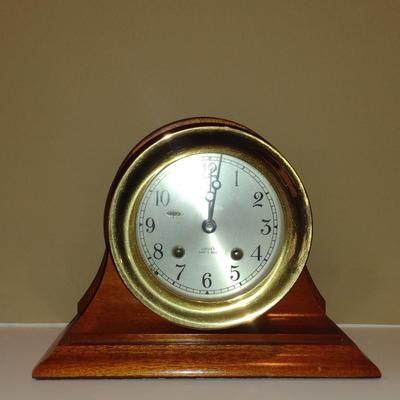 Chelsea Ship's Bell Clock with Wooden Cradle