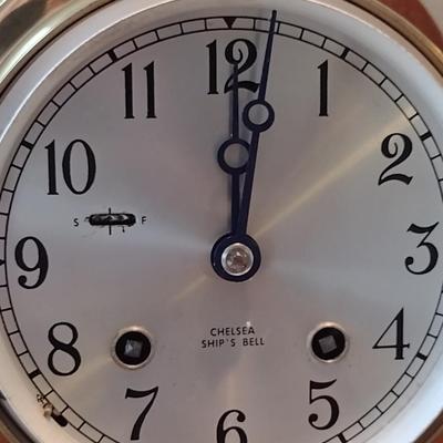 Chelsea Ship's Bell Clock with Wooden Cradle
