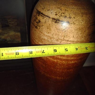 Tall Pottery Vase with Artificial Fern- Approx 24" Tall