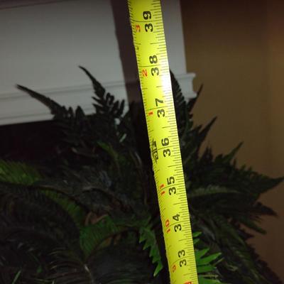 Tall Pottery Vase with Artificial Fern- Approx 24" Tall