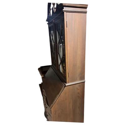 Honduras Mahogany Colonial Ball and Claw Feet Tall Secretary Desk