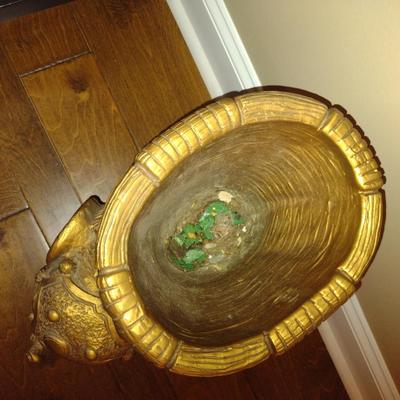 Gilded Elephant Design Flower Holder- Approx 16 1/2" Tall
