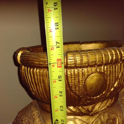 Gilded Elephant Design Flower Holder- Approx 16 1/2" Tall