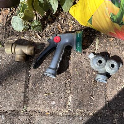 YARD AND GARDEN CHEMICALS, WEED BARRIER AND SPRINKLER PLUS HOSE SPRAYERS